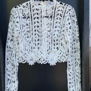 Lace Zip up top